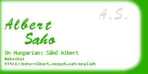 albert saho business card